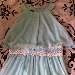 Blue flowy dress